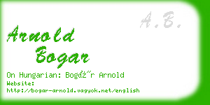 arnold bogar business card